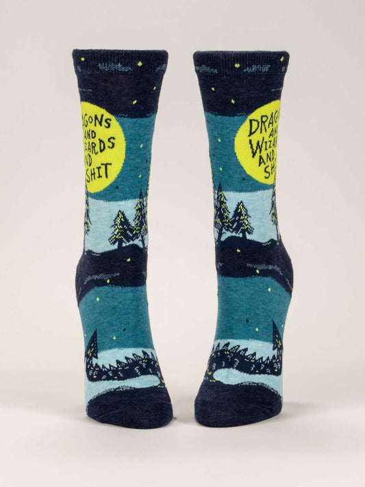 Dragons And Wizards And Shit Crew Socks
