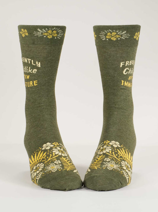 Frequently Childlike Often Immature M-Crew Socks